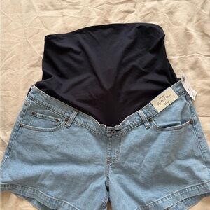 Abercrombie & Fitch Light Blue High Waist Denim Shorts